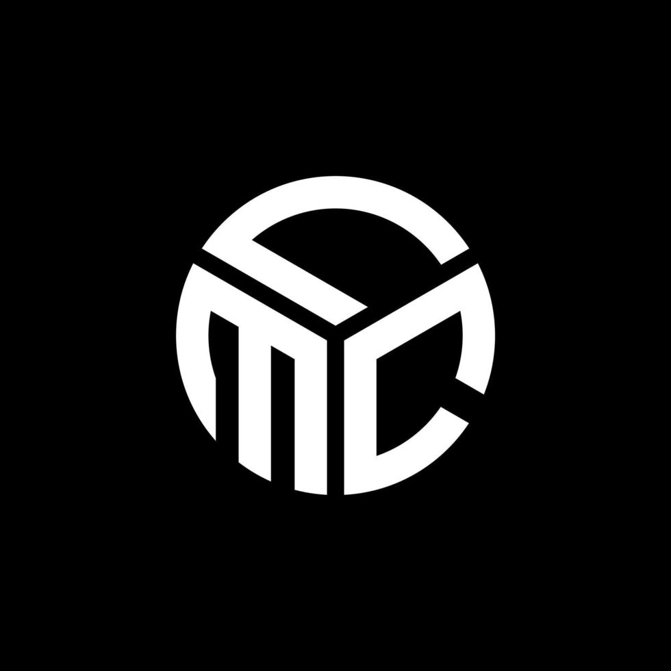 création de logo de lettre lmc sur fond noir. concept de logo de lettre initiales créatives lmc. conception de lettre lmc. vecteur