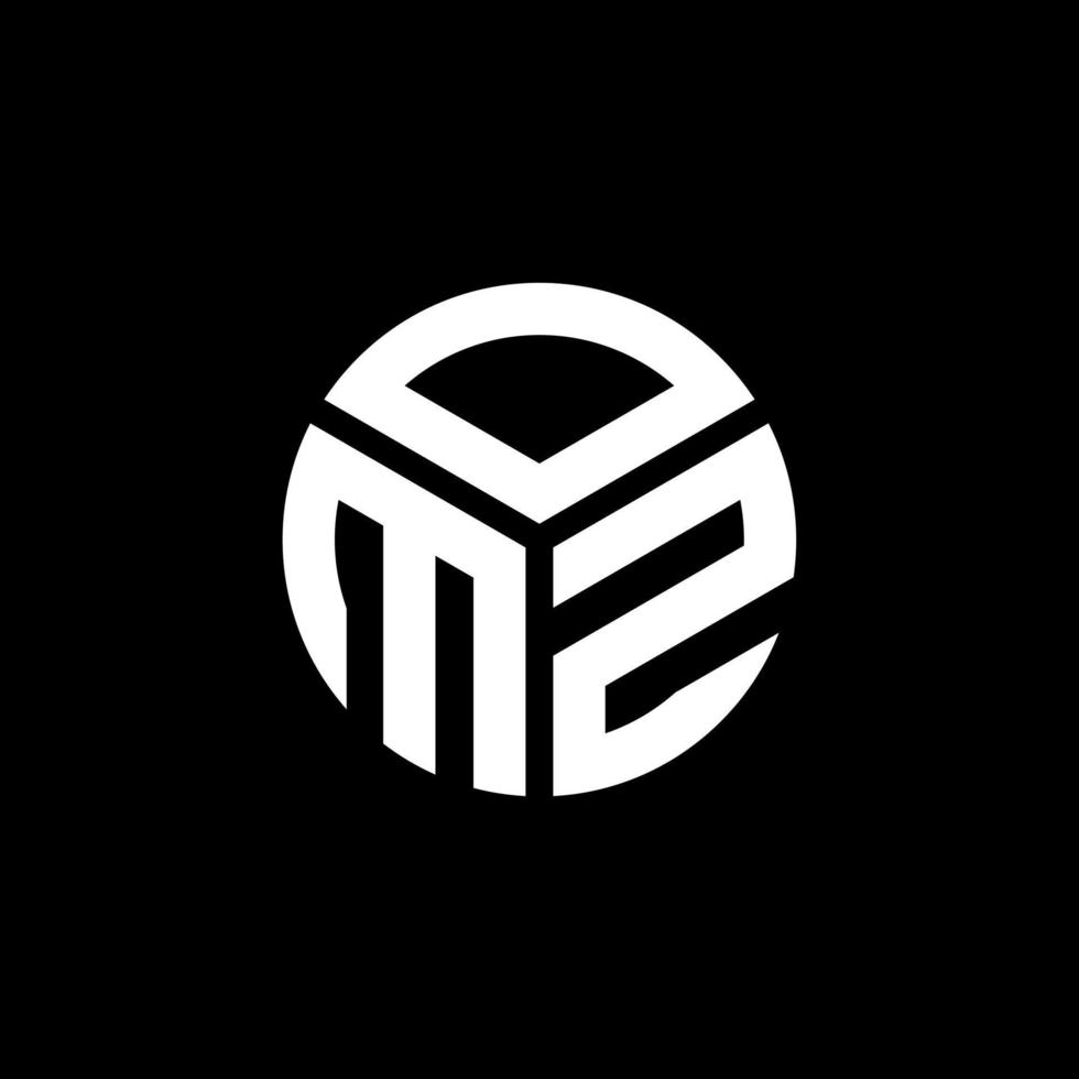 création de logo de lettre omz sur fond noir. concept de logo de lettre initiales créatives omz. conception de lettre omz. vecteur