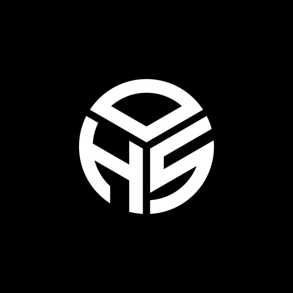 création de logo de lettre ohs sur fond noir. concept de logo de lettre initiales créatives ohs. conception de lettre ohs. vecteur