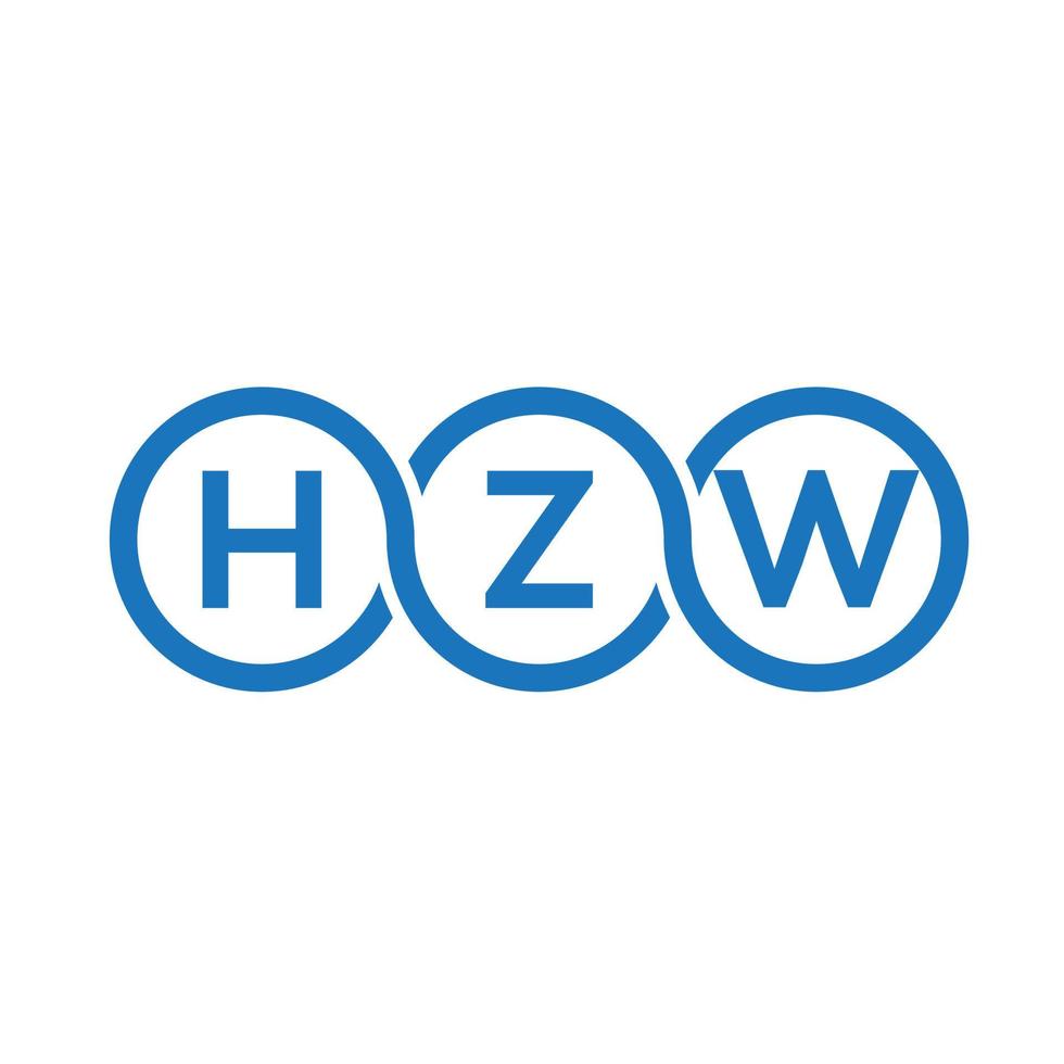 création de logo de lettre hzw sur fond blanc. concept de logo de lettre initiales créatives hzw. conception de lettre hzw. vecteur