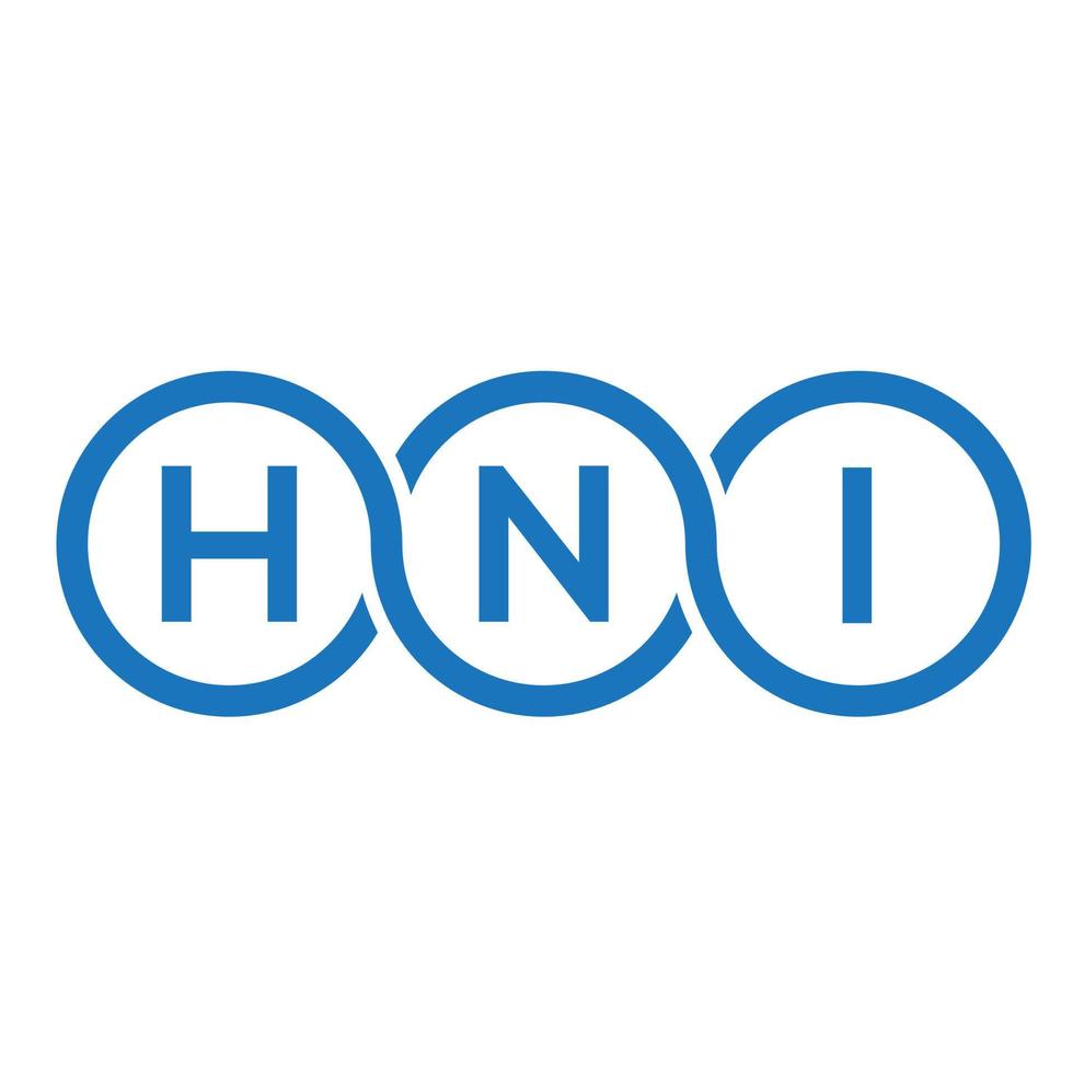 création de logo de lettre hni sur fond blanc. concept de logo de lettre initiales créatives hni. conception de lettre hni. vecteur