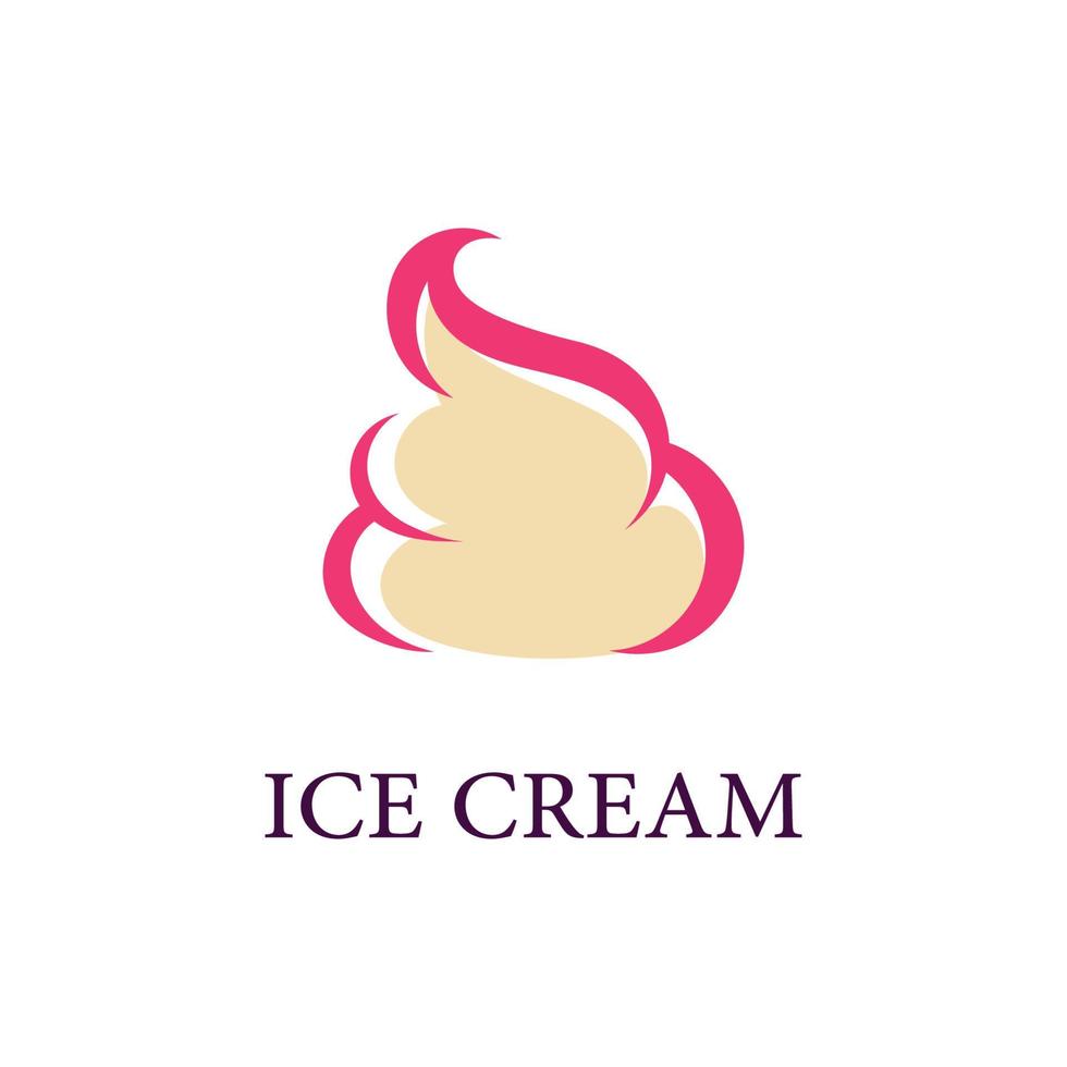 crème glacée logo vector cupcake glace congelée