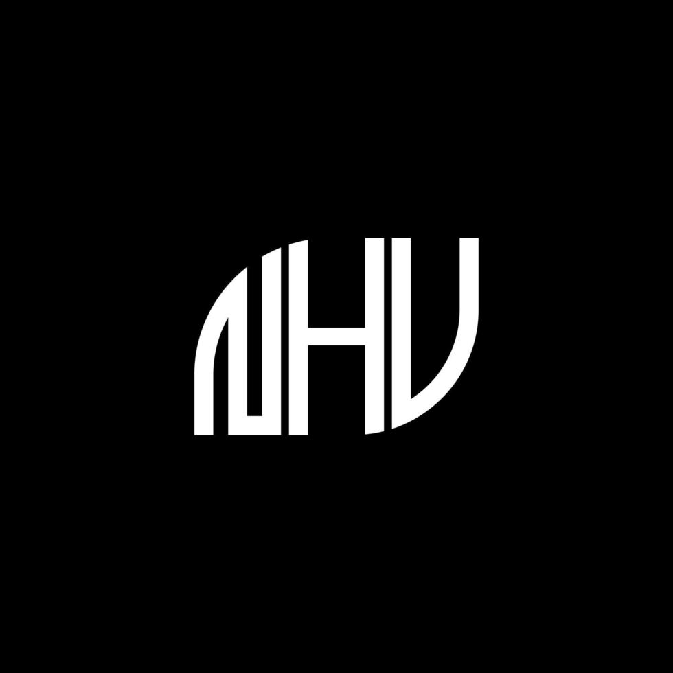 création de logo de lettre nhv sur fond noir. concept de logo de lettre initiales créatives nhv. conception de lettre nhv. vecteur