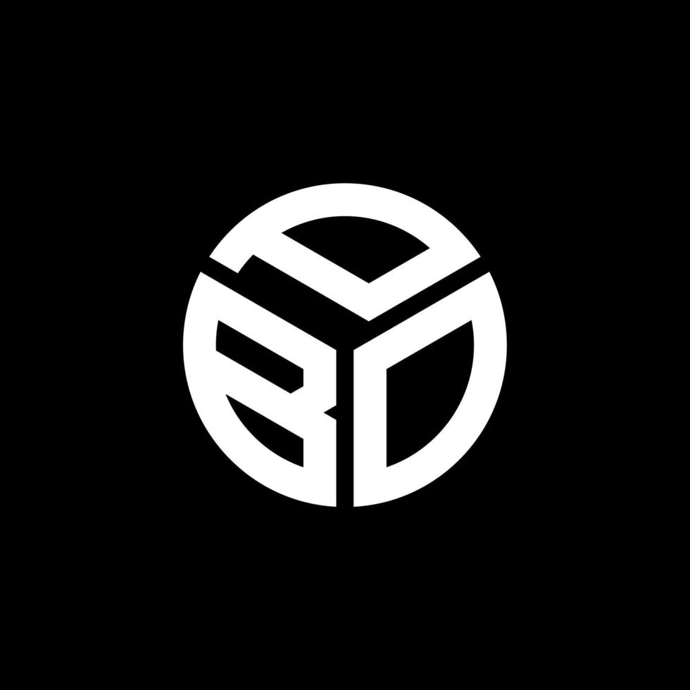 création de logo de lettre pbo sur fond noir. concept de logo de lettre initiales créatives pbo. conception de lettre pbo. vecteur