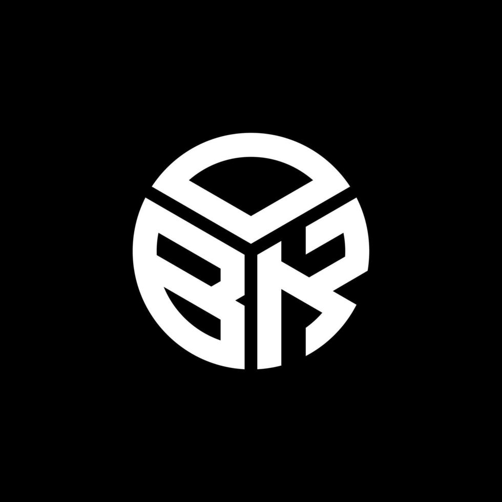 création de logo de lettre obk sur fond noir. concept de logo de lettre initiales créatives obk. conception de lettre obk. vecteur