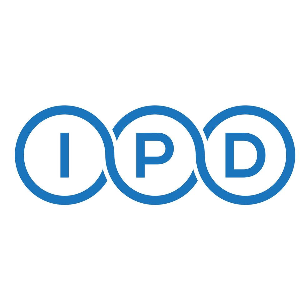 création de logo de lettre ipd sur fond blanc. concept de logo de lettre initiales créatives ipd. conception de lettre ipd. vecteur