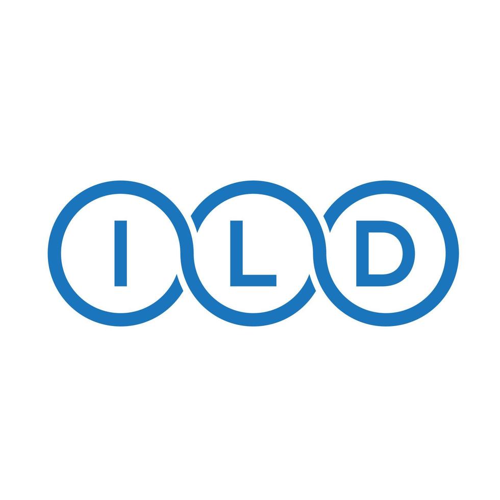 création de logo de lettre ild sur fond blanc. concept de logo de lettre initiales créatives ild. conception de lettre ild. vecteur