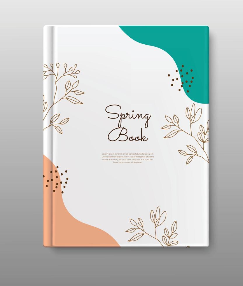 couverture de livre de printemps design botanique minimalis vecteur