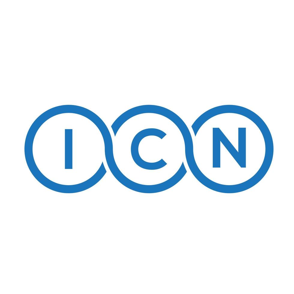 création de logo de lettre icn sur fond blanc. concept de logo de lettre initiales créatives icn. conception de lettre icn. vecteur