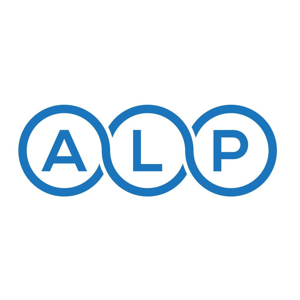 création de logo de lettre alp sur fond blanc. concept de logo de lettre initiales créatives alp. conception de lettre alpestre. vecteur