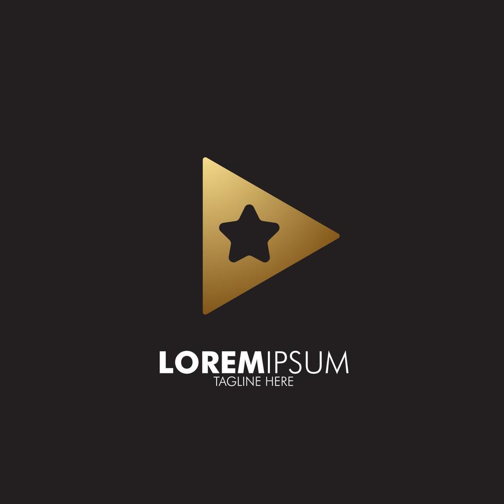 icône du logo de jeu doré pour la société de musique et de lecteur multimédia, image vectorielle vecteur