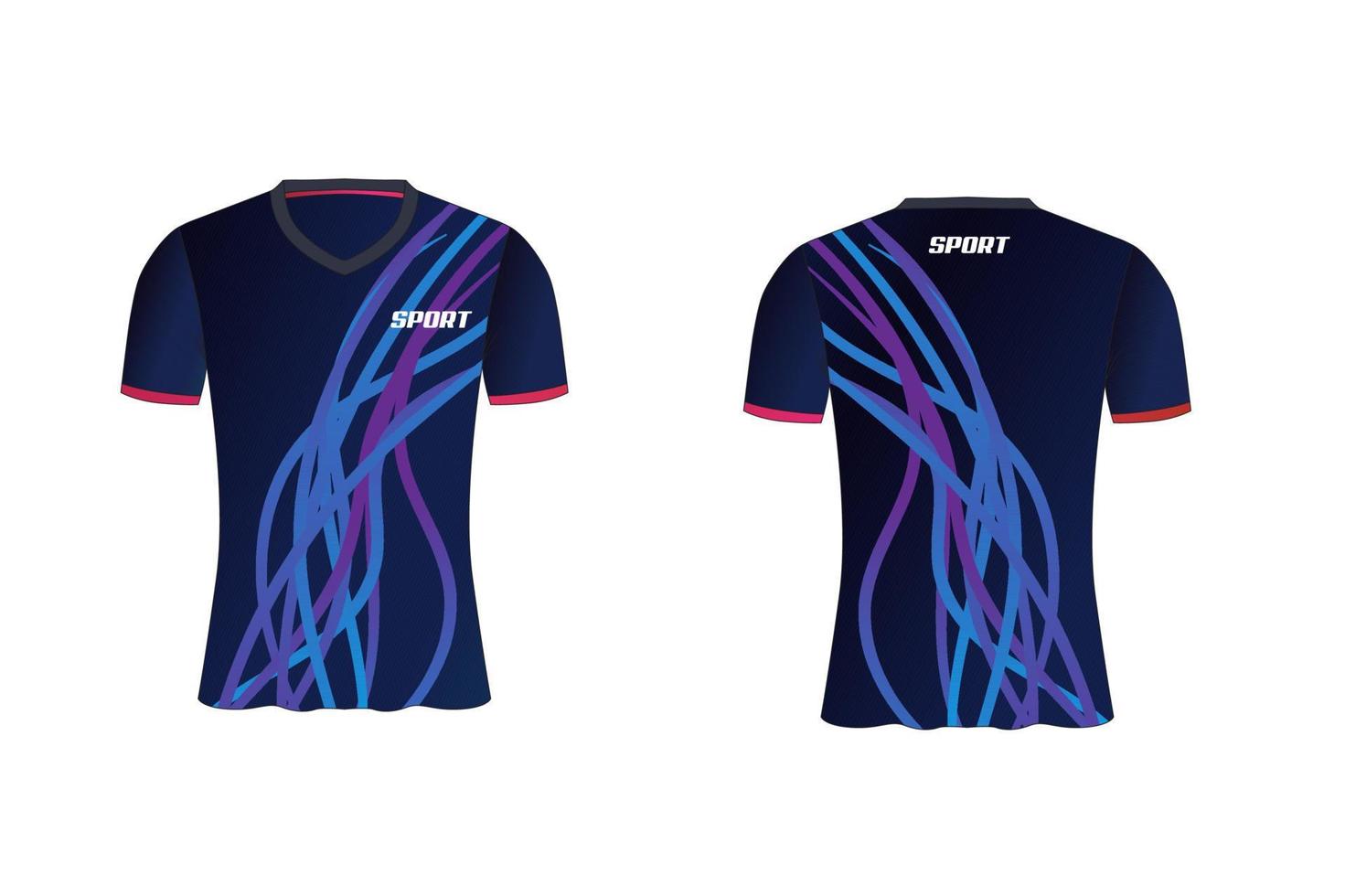 le maillot est une conception de t-shirt de sport moyenne pour l'équipe de football, de basket-ball et de volley-ball vecteur