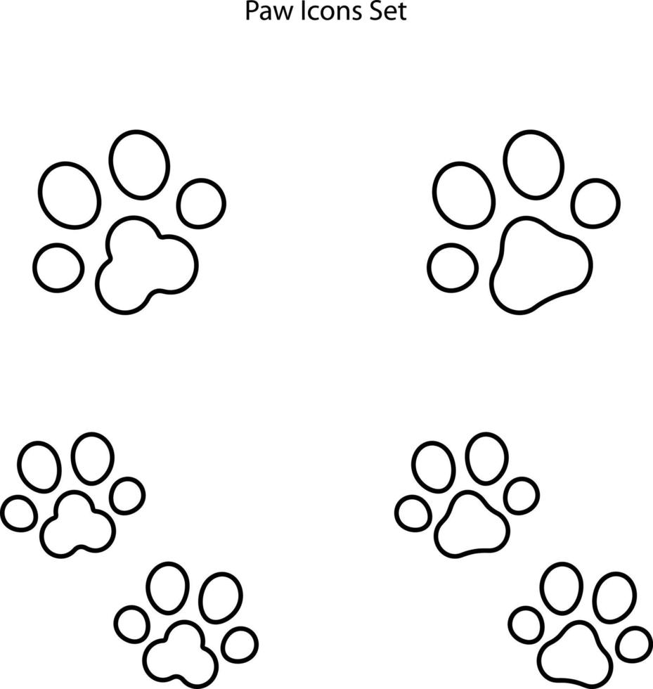 icône de vecteur d'impression de patte de chien et de chat. patte d'un animal, empreintes canines.