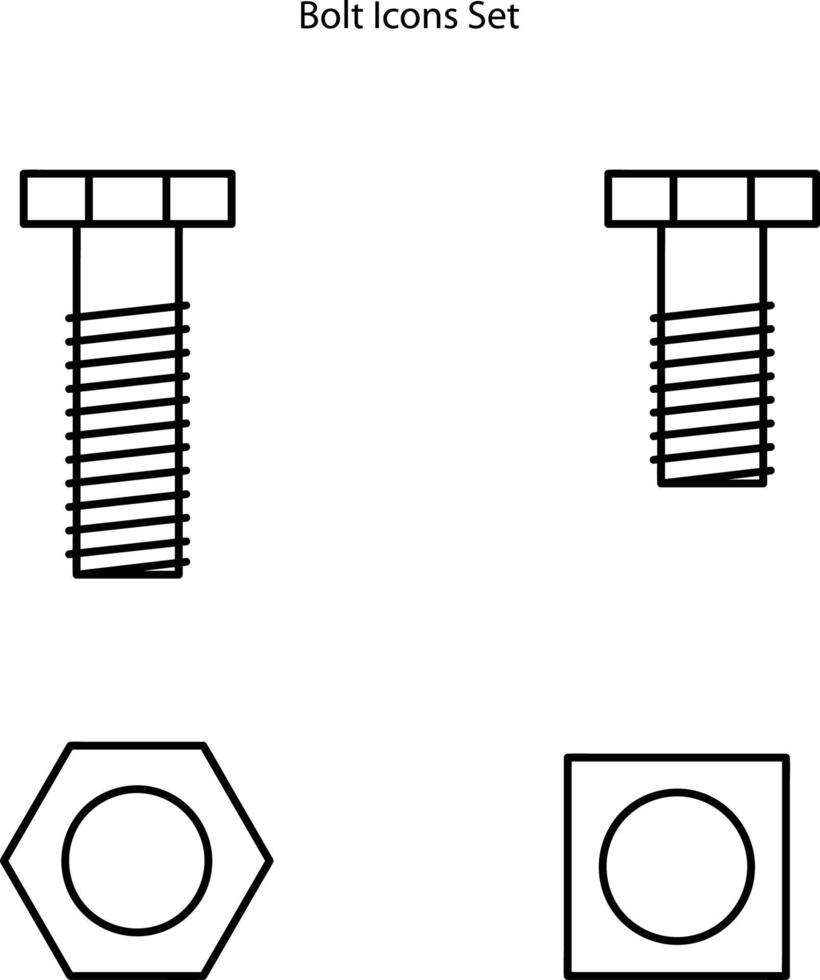 jeu d'icônes d'écrous et de boulons isolé sur fond blanc. icône d'écrous et de boulons symbole d'écrous et de boulons à la mode et moderne pour le logo, le web, l'application, l'interface utilisateur. signe simple icône écrous et boulons. vecteur