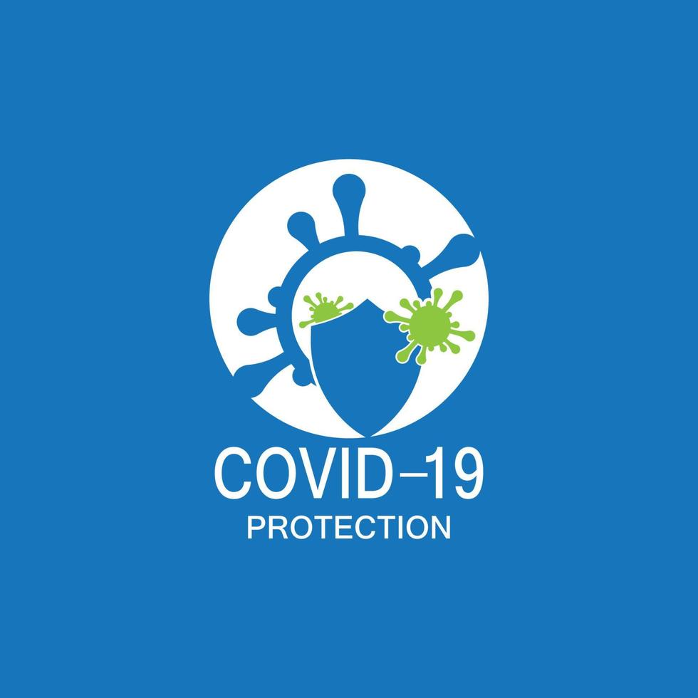 illustration vectorielle du logo de protection covid-19 vecteur