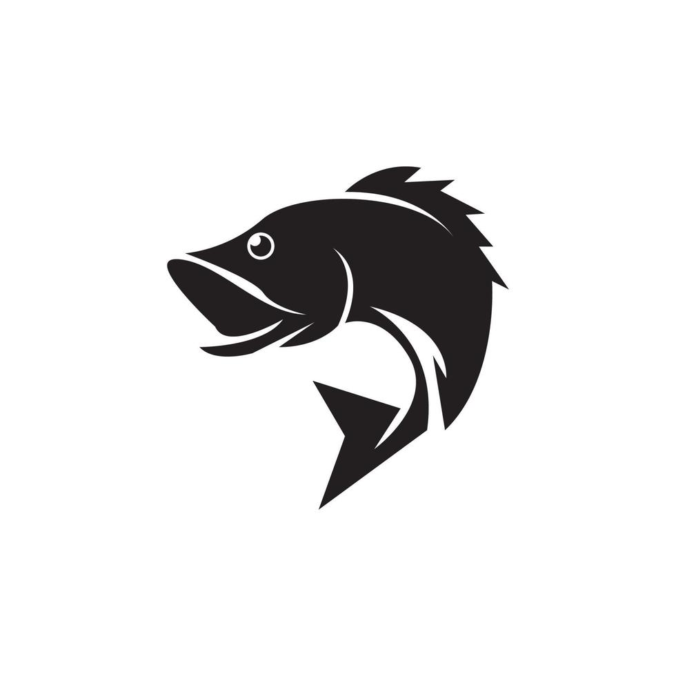 icône de poisson et modèle de vecteur de symbole