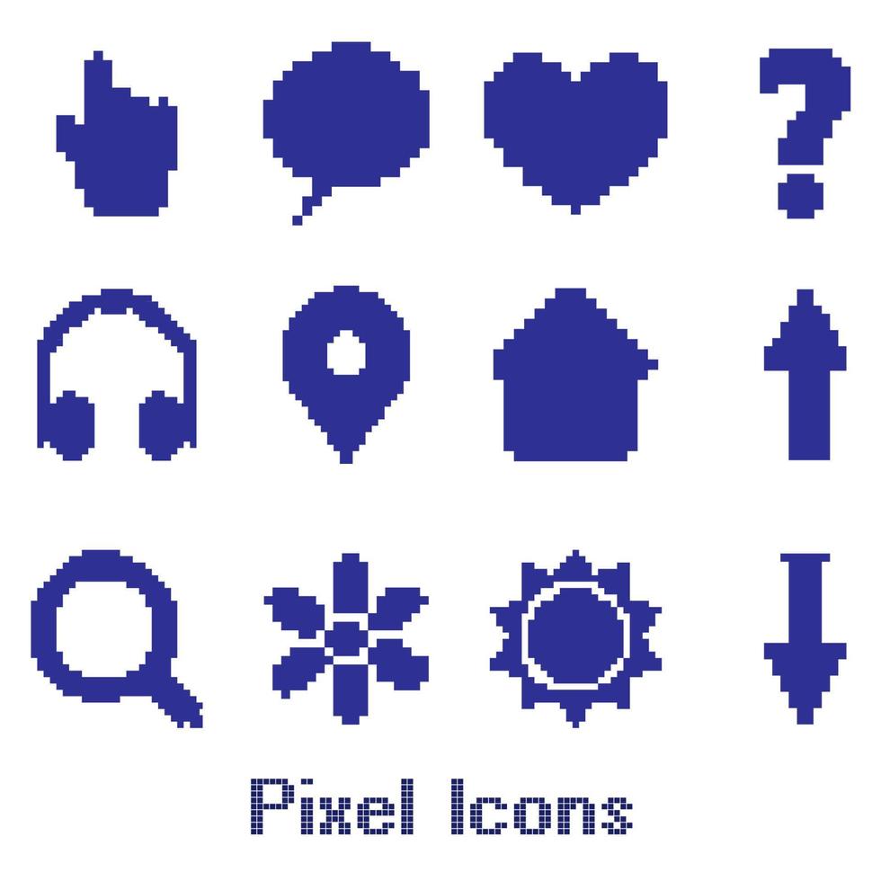 jeu de caractères en pixels vecteur