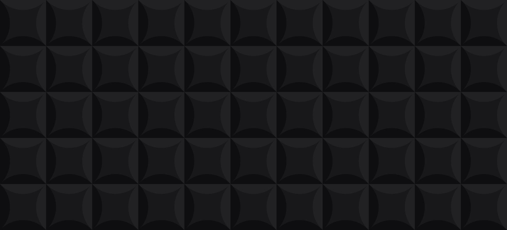 motif vintage sellerie cuir noir. tuile géométrique fond 3d noir. modèle de surface géométrique. texture de carreaux carrés simples pour la décoration intérieure. conception de papier peint abstrait. illustration vectorielle. vecteur