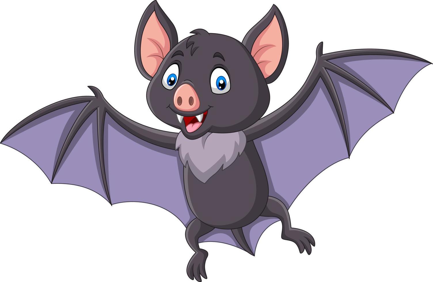 chauve-souris de dessin animé volant isolé sur fond blanc vecteur