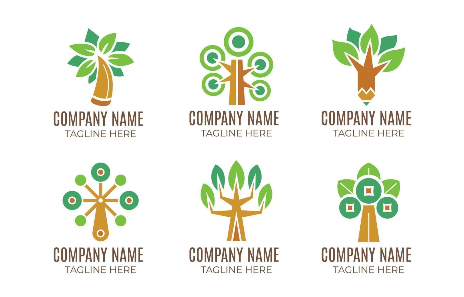 ensemble de logos d'arbres vecteur