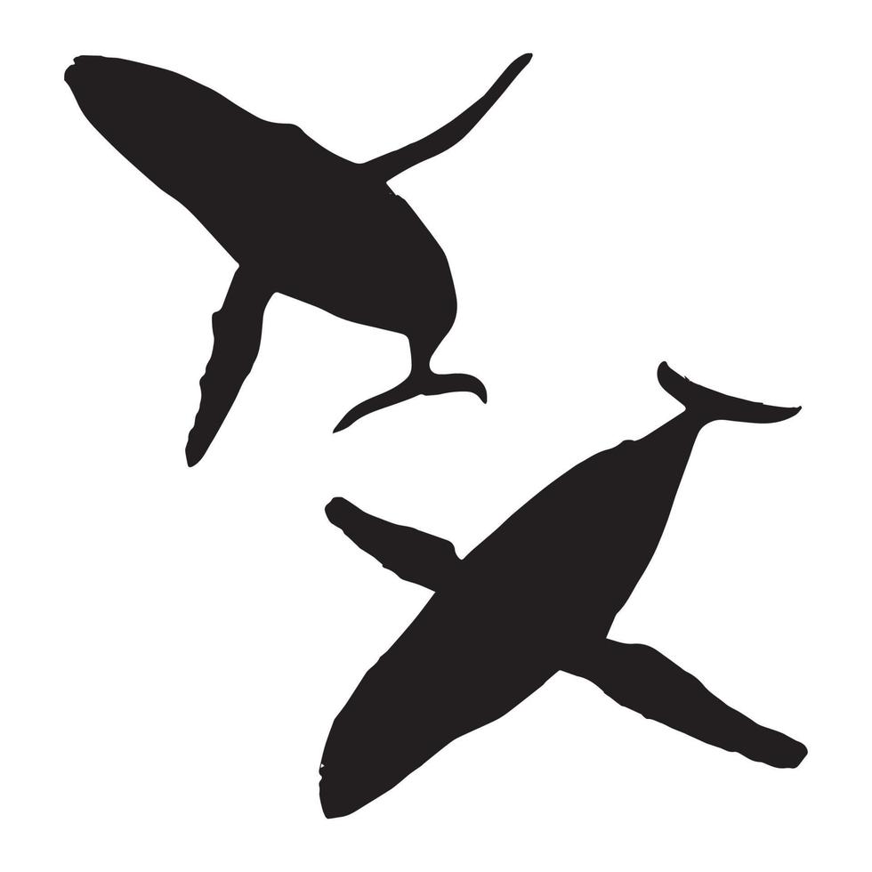 art de silhouette de baleine bleue vecteur