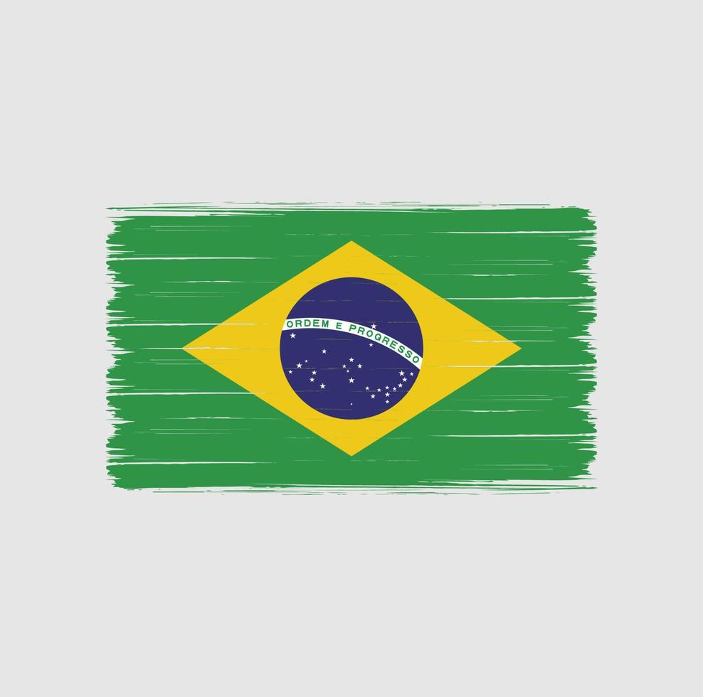 pinceau drapeau brésilien. drapeau national vecteur