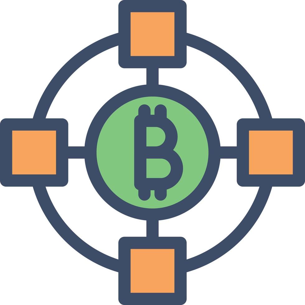 illustration vectorielle de réseau bitcoin sur fond.symboles de qualité premium.icônes vectorielles pour le concept et la conception graphique. vecteur