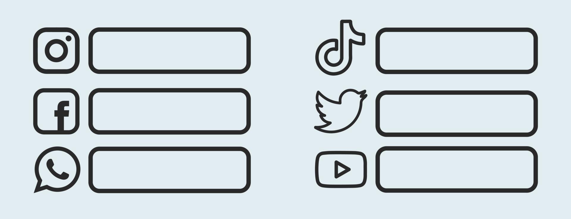 modèle de vecteur d'icône tiers inférieur de réseau de médias sociaux simple. symbole noir des médias sociaux.