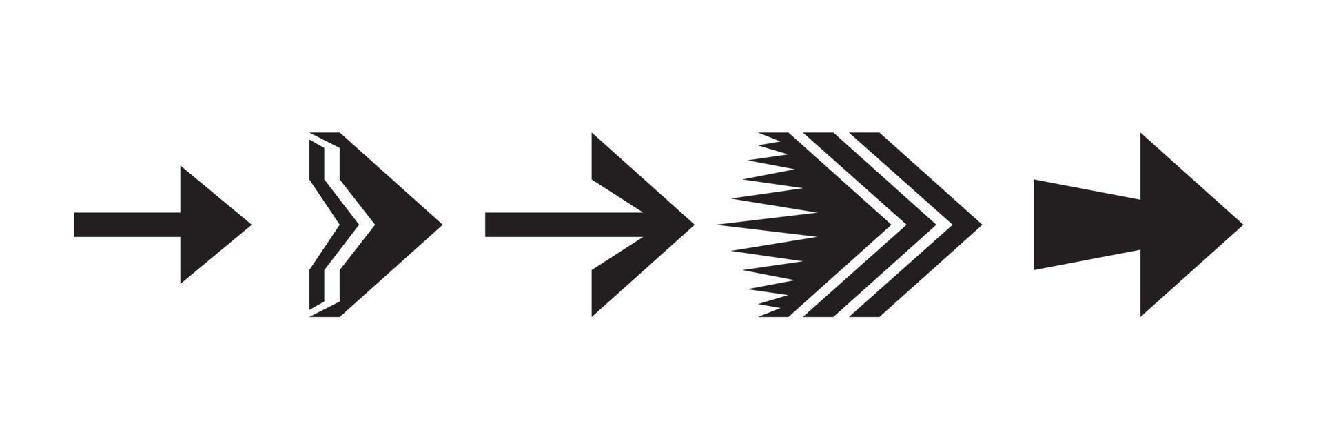 ensemble d'illustration vectorielle noire arrow.arrow et icône vectorielle colection.arrows. vecteur
