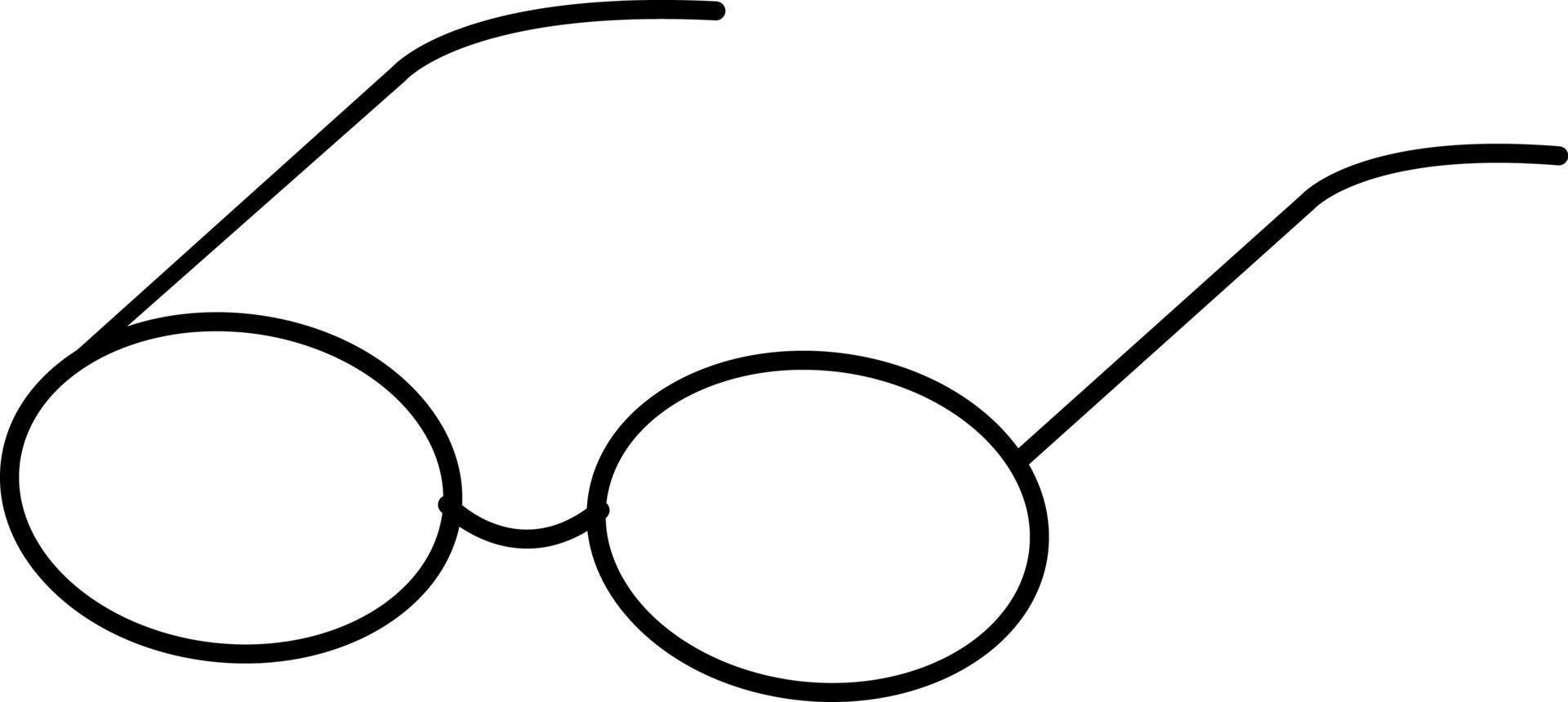 illustration vectorielle noir et blanc de lunettes. icône pour la conception graphique, le logo, le site Web, les réseaux sociaux, l'application mobile, l'illustration de l'interface utilisateur. vecteur
