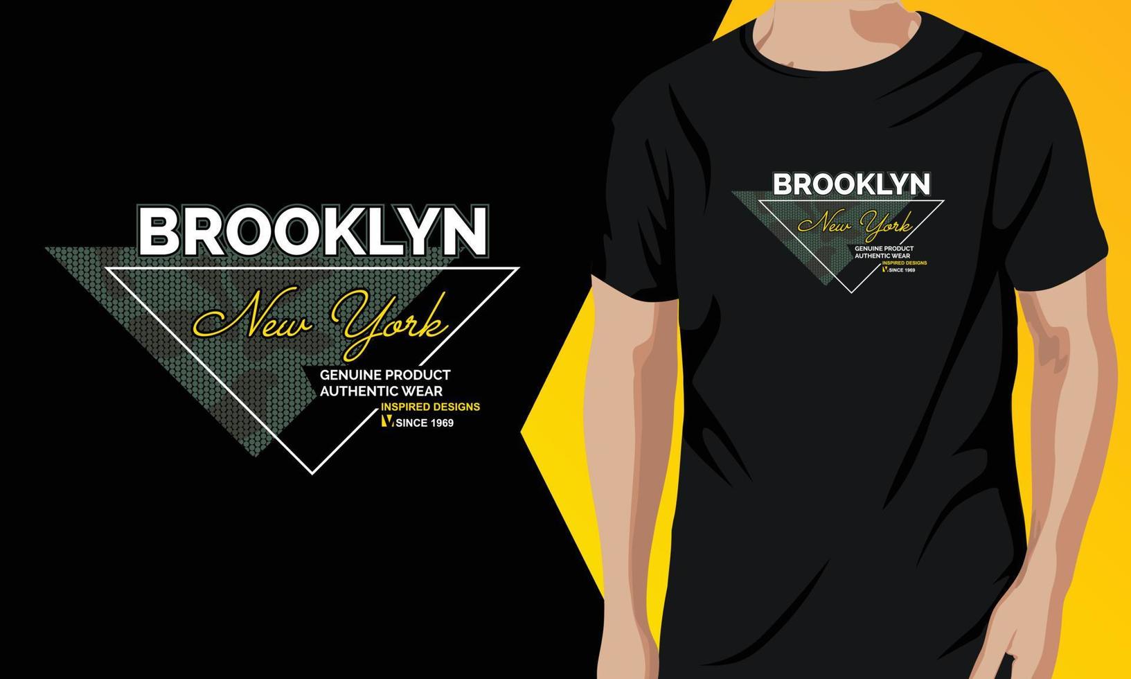 ressource graphique vectorielle de conception de t-shirt brooklyn vecteur