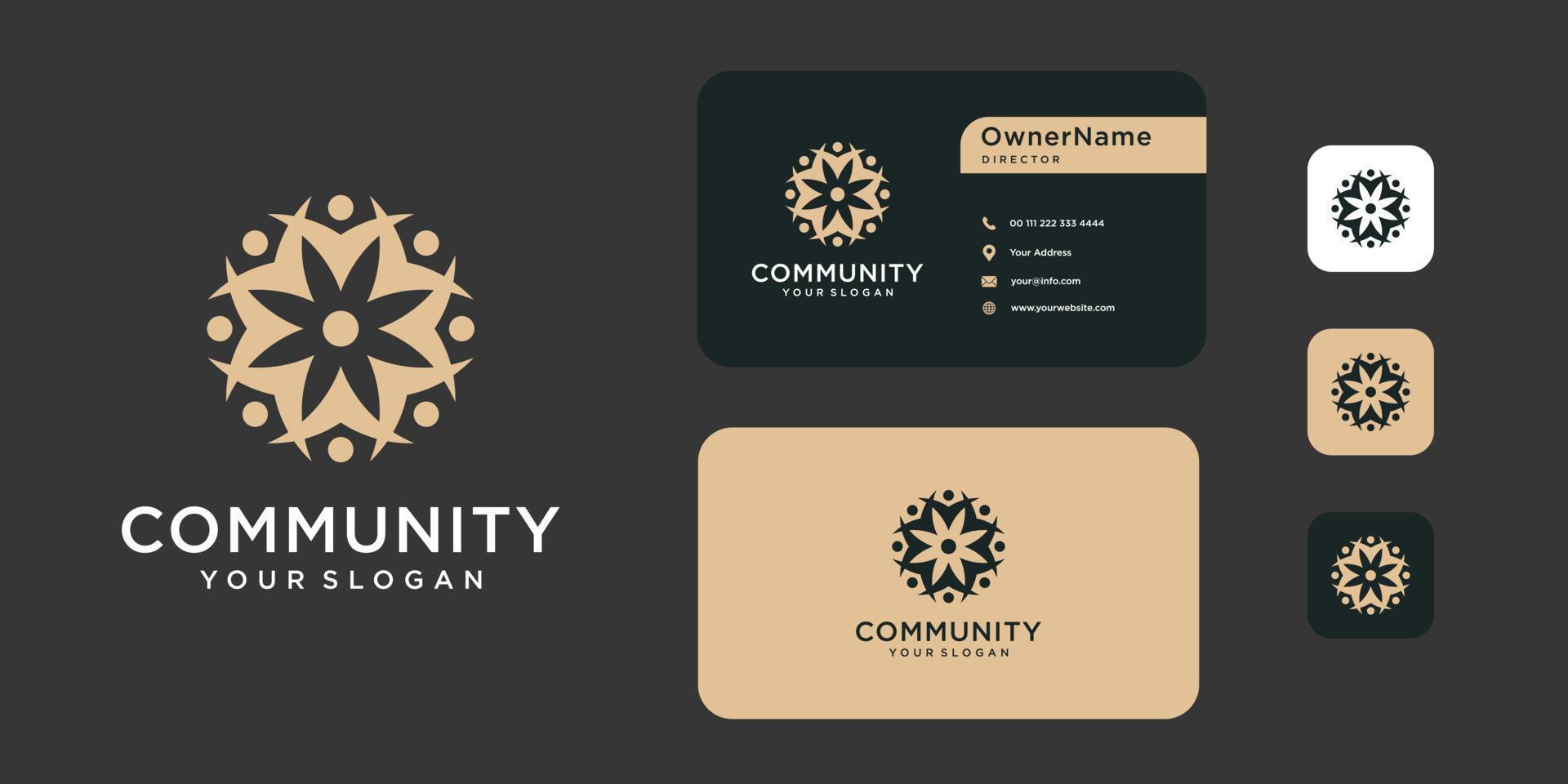 travail d'équipe famille communauté logo et inspiration de conception de carte de visite vecteur