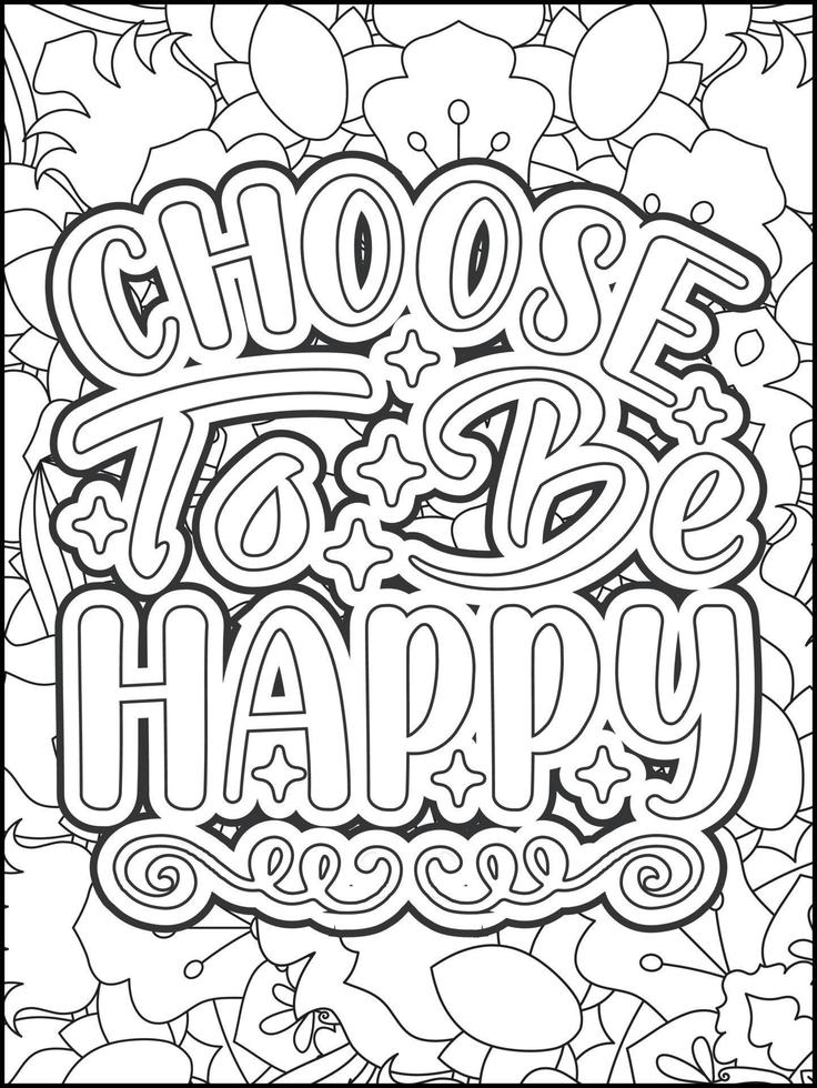 page de coloriage de citations de motivation. page de coloriage de citations inspirantes. page de coloriage de citations positives. ondes positives. mot de motivation de motivation. typographie motivationnelle. vecteur