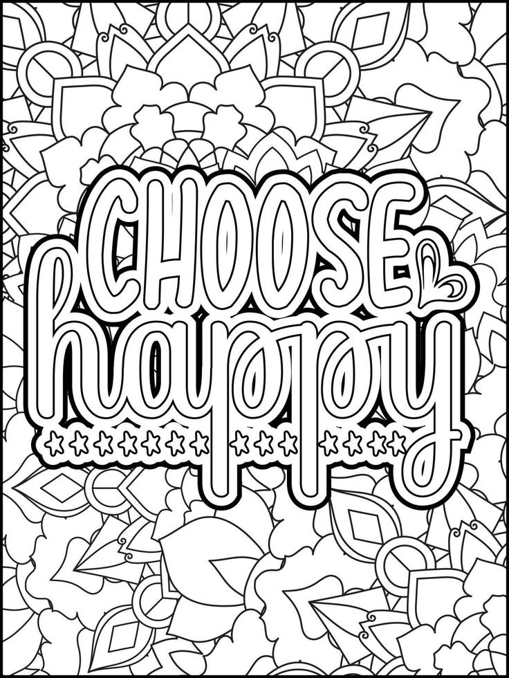 page de coloriage de citations de motivation. page de coloriage de citations inspirantes. page de coloriage de citations positives. ondes positives. mot de motivation de motivation. typographie motivationnelle. vecteur