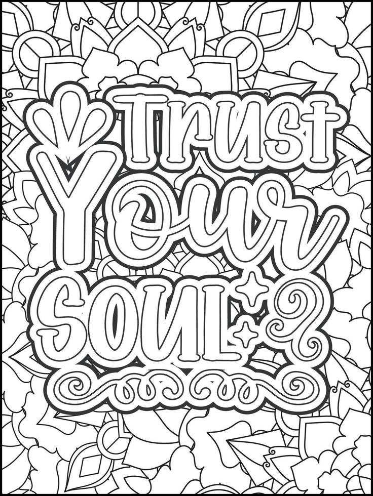 page de coloriage de citations de motivation. page de coloriage de citations inspirantes. page de coloriage de citations positives. ondes positives. mot de motivation de motivation. typographie motivationnelle. vecteur