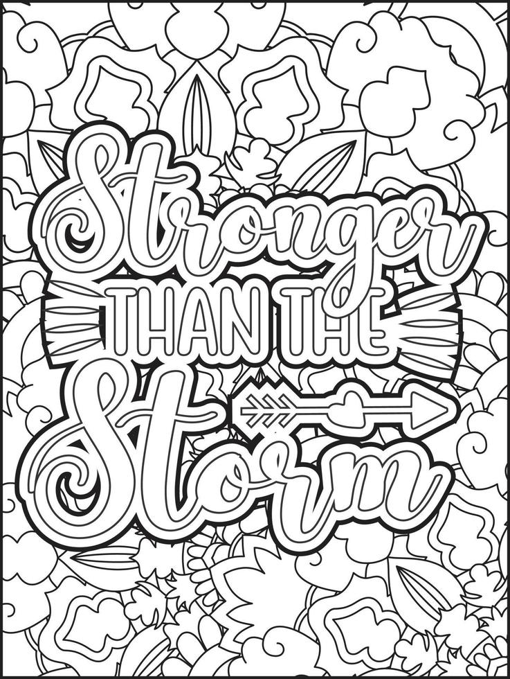 page de coloriage de citations de motivation. page de coloriage de citations inspirantes. page de coloriage de citations positives. ondes positives. mot de motivation de motivation. typographie motivationnelle. vecteur