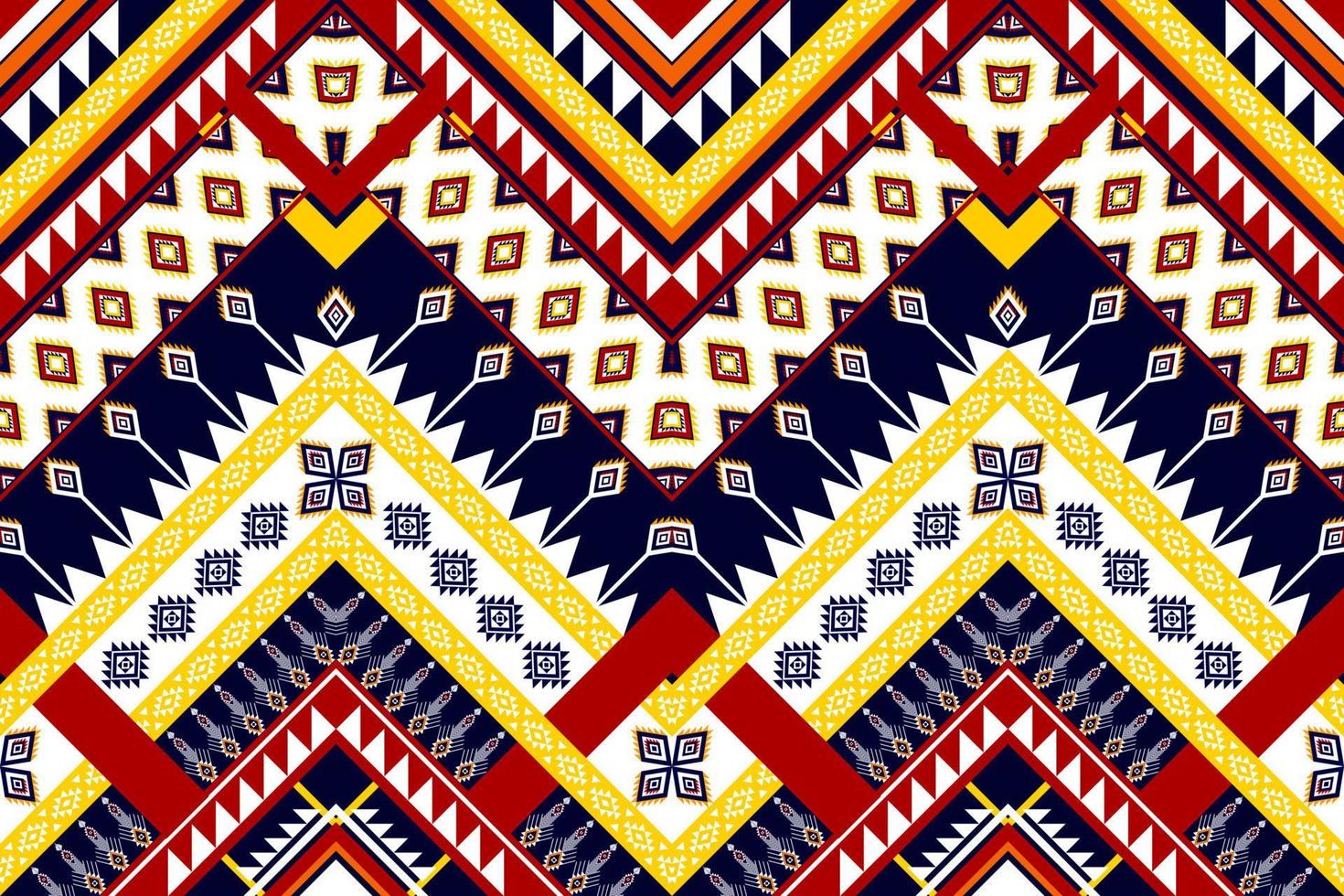 conception abstraite de motif ethnique géométrique. tapis en tissu aztèque ornement mandala ethnique chevron textile décoration papier peint. fond de vecteur de broderie traditionnelle ethnique indigène boho tribal