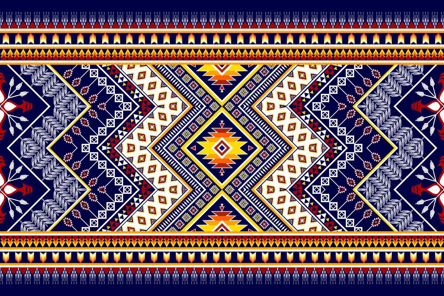 conception abstraite de motif ethnique géométrique. tapis en tissu aztèque ornement mandala ethnique chevron textile décoration papier peint. fond de vecteur de broderie traditionnelle ethnique indigène boho tribal