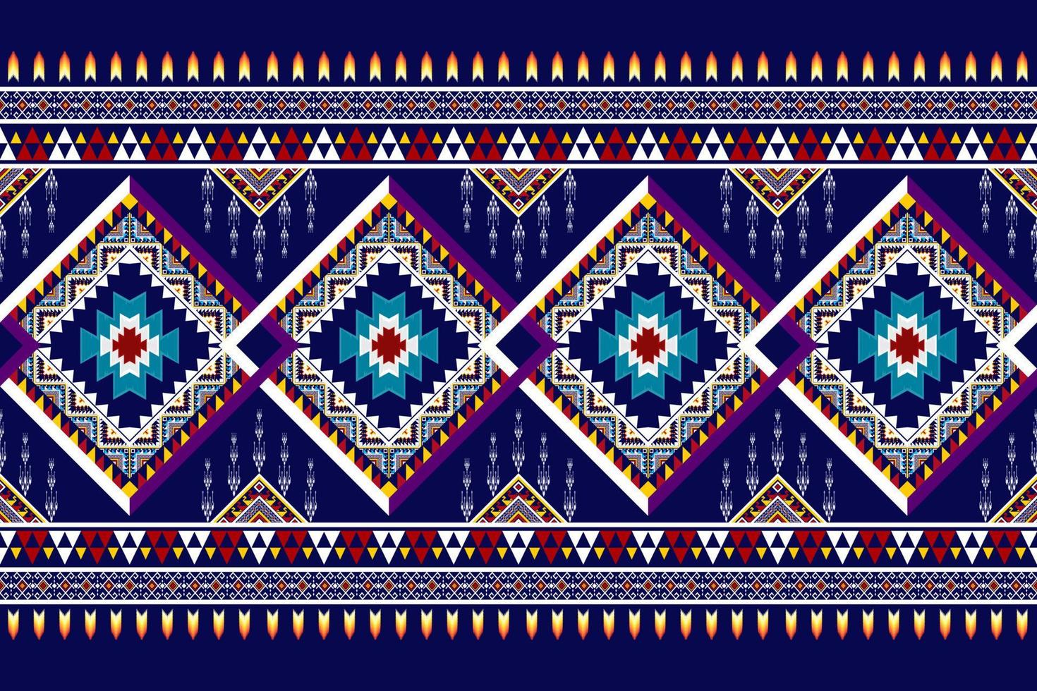 motif ethnique de broderie géométrique abstraite ikat. tapis en tissu aztèque ornement mandala chevron décoration textile papier peint. fond de vecteur traditionnel de dinde ethnique indigène boho tribal