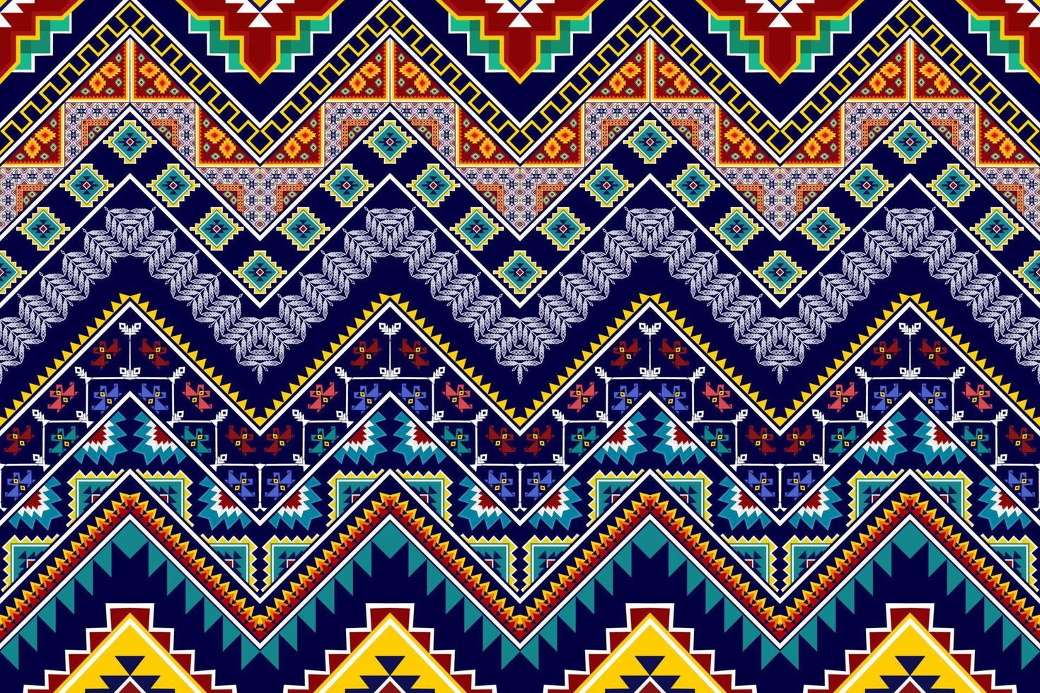 conception de motif ethnique abstrait géométrique ikat. tapis en tissu aztèque ornement mandala ethnique chevron textile décoration papier peint. fond de vecteur de broderie traditionnelle ethnique indigène boho tribal