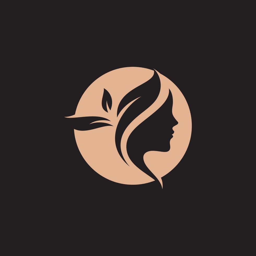 femme salon de coiffure logo design vecteur de luxe