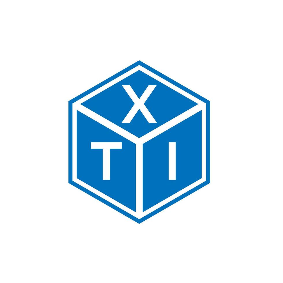 création de logo de lettre xti sur fond blanc. concept de logo de lettre initiales créatives xti. conception de lettre xti. vecteur
