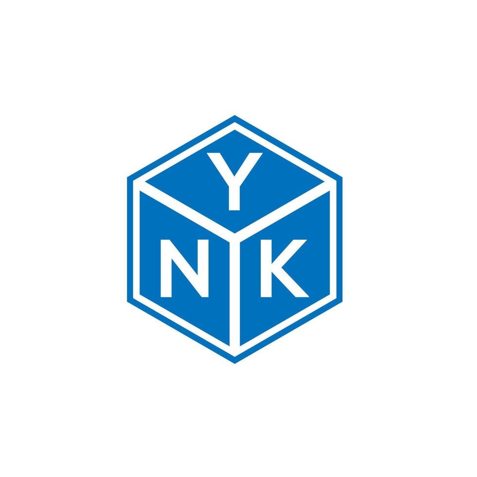création de logo de lettre ynk sur fond blanc. concept de logo de lettre initiales créatives ynk. conception de lettre jaune. vecteur