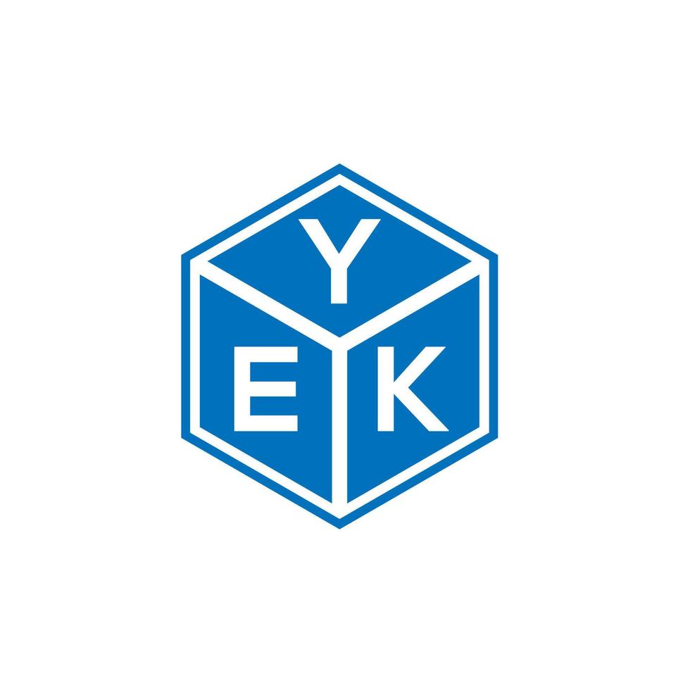 création de logo de lettre yek sur fond blanc. yek concept de logo de lettre initiales créatives. conception de lettre yek. vecteur