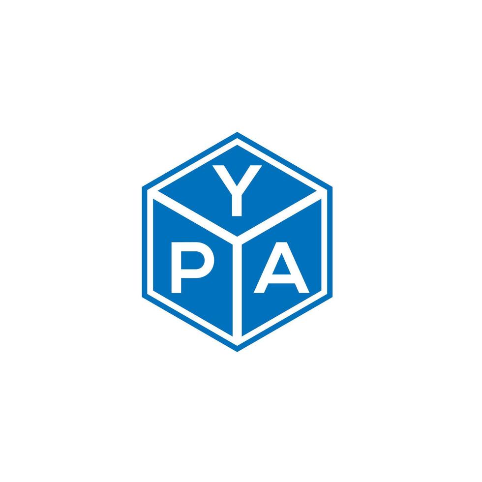 création de logo de lettre ypa sur fond blanc. concept de logo de lettre initiales créatives ypa. conception de lettre ypa. vecteur