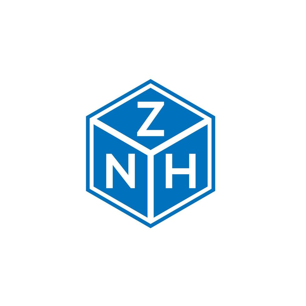 création de logo de lettre znh sur fond blanc. concept de logo de lettre initiales créatives znh. conception de lettre znh. vecteur