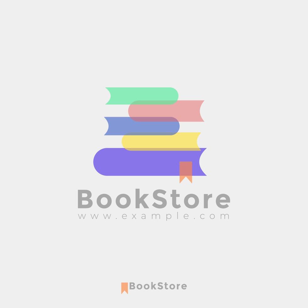 vecteur premium de logo de librairie minimaliste
