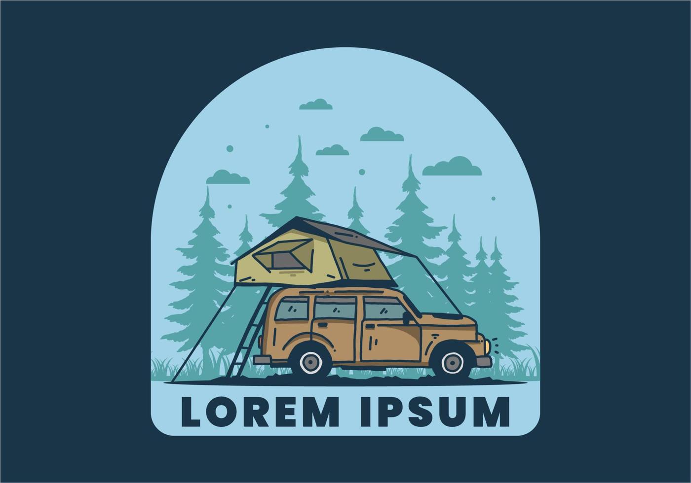 camping sur le toit de la voiture illustration vecteur