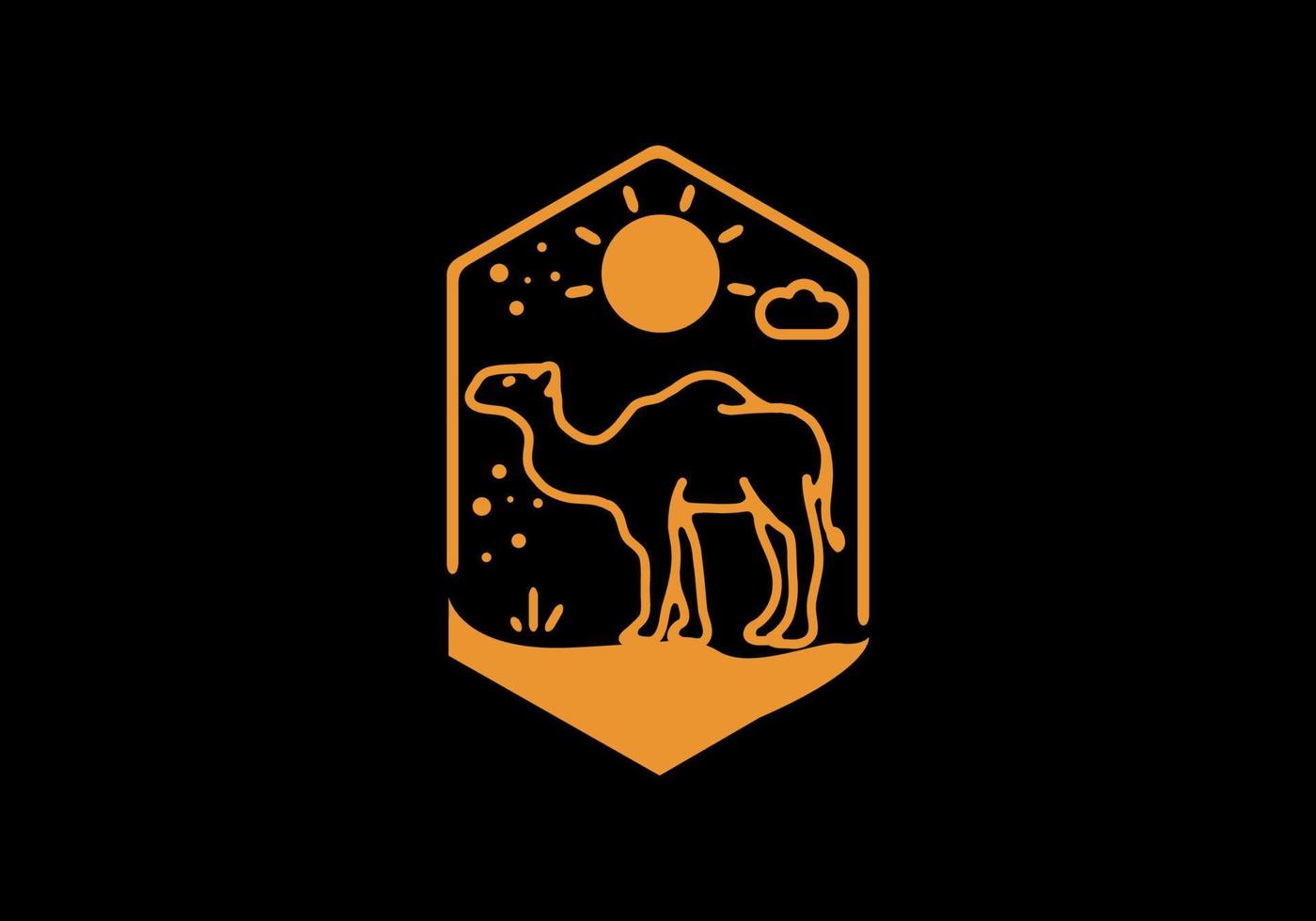 illustration d'art en ligne de chameau vecteur