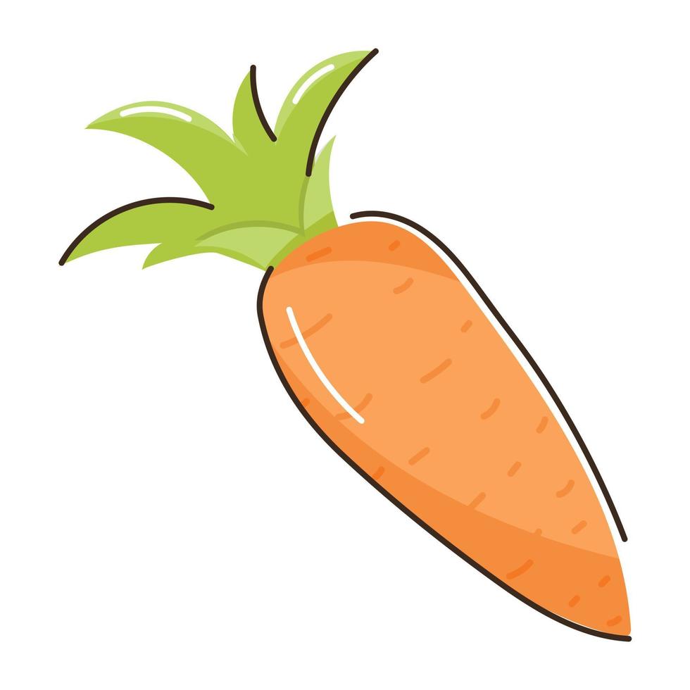aliments sains, icône de carotte dans un style plat vecteur